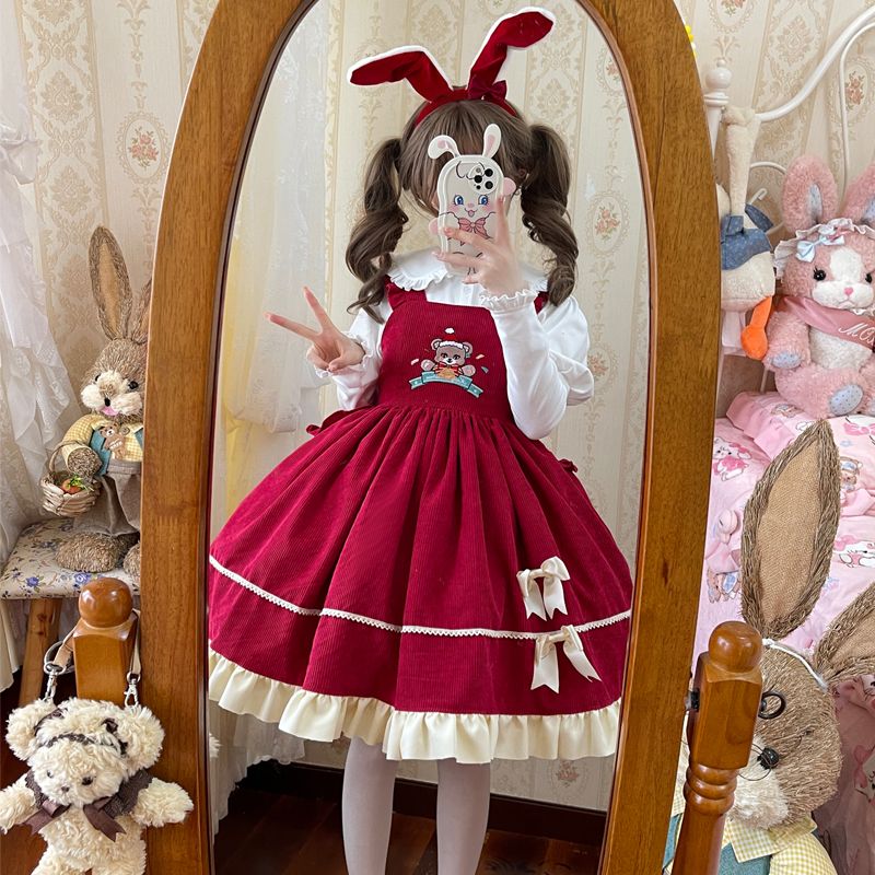 ロリータドレスオリジナルデザインロリータ洋装jskキュートキャミソールワンピース女 コスチューム