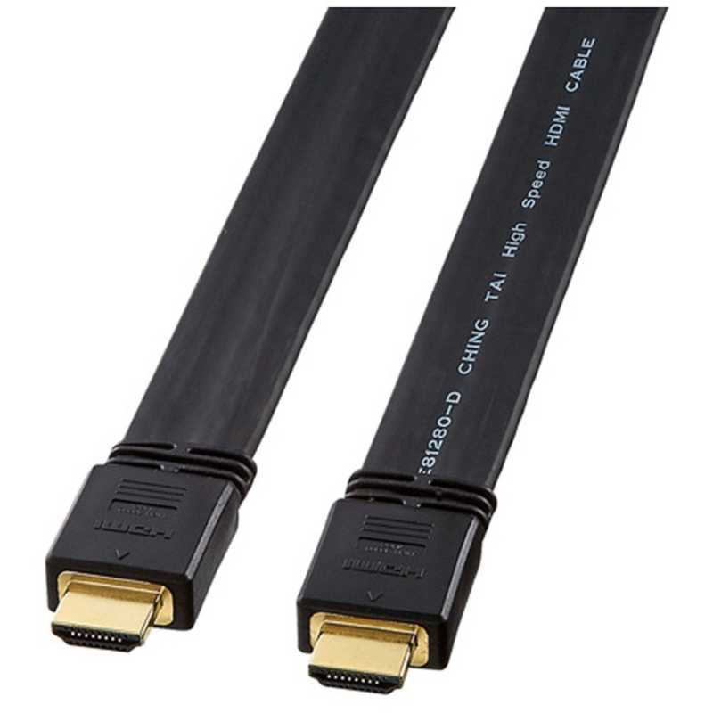 サンワサプライ　HDMIケーブル ブラック [10m /HDMIHDMI /フラットタイプ /4K対応]　KM-HD20-100FK