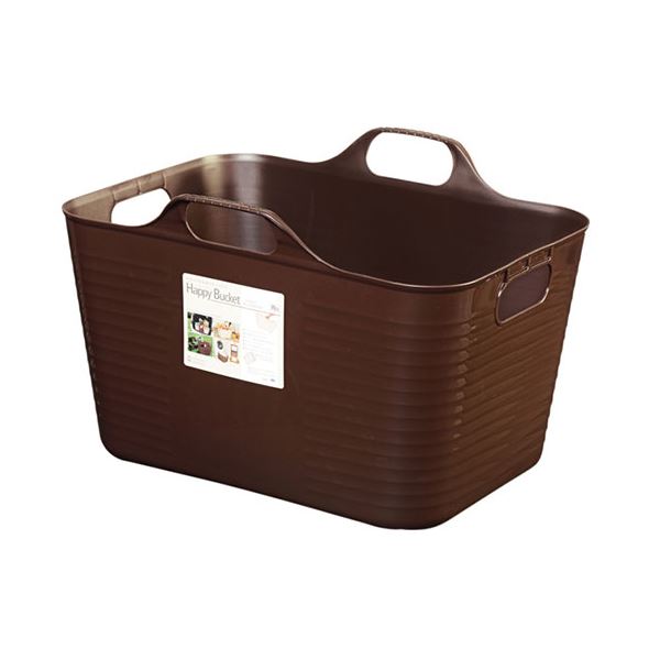 [5セット] ヒマラヤ化学 ハッピーバケット 角 Mサイズ チョコブラウン MMT50886X5