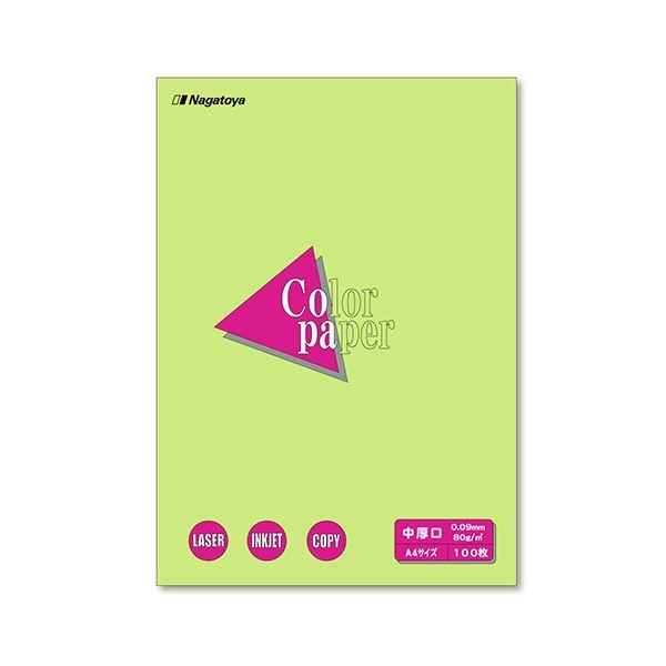(まとめ) 長門屋商店 Color Paper A4 中厚口 うぐいす ナ-3208 1冊(100枚) (×30セット)