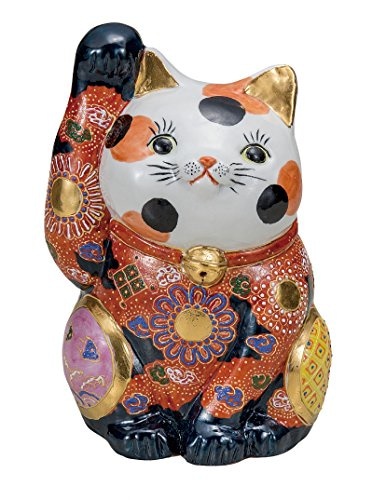 マルヨネ 九谷焼 縁起物 7号招き猫三毛猫 K5-1590