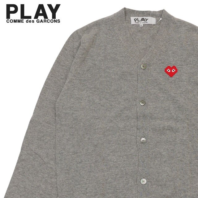 【数量限定特別価格】 プレイ コムデギャルソン PLAY COMME des GARCONS x Invader Cardigan ニット カーディガン GRAY 231-000399-062 34,370円