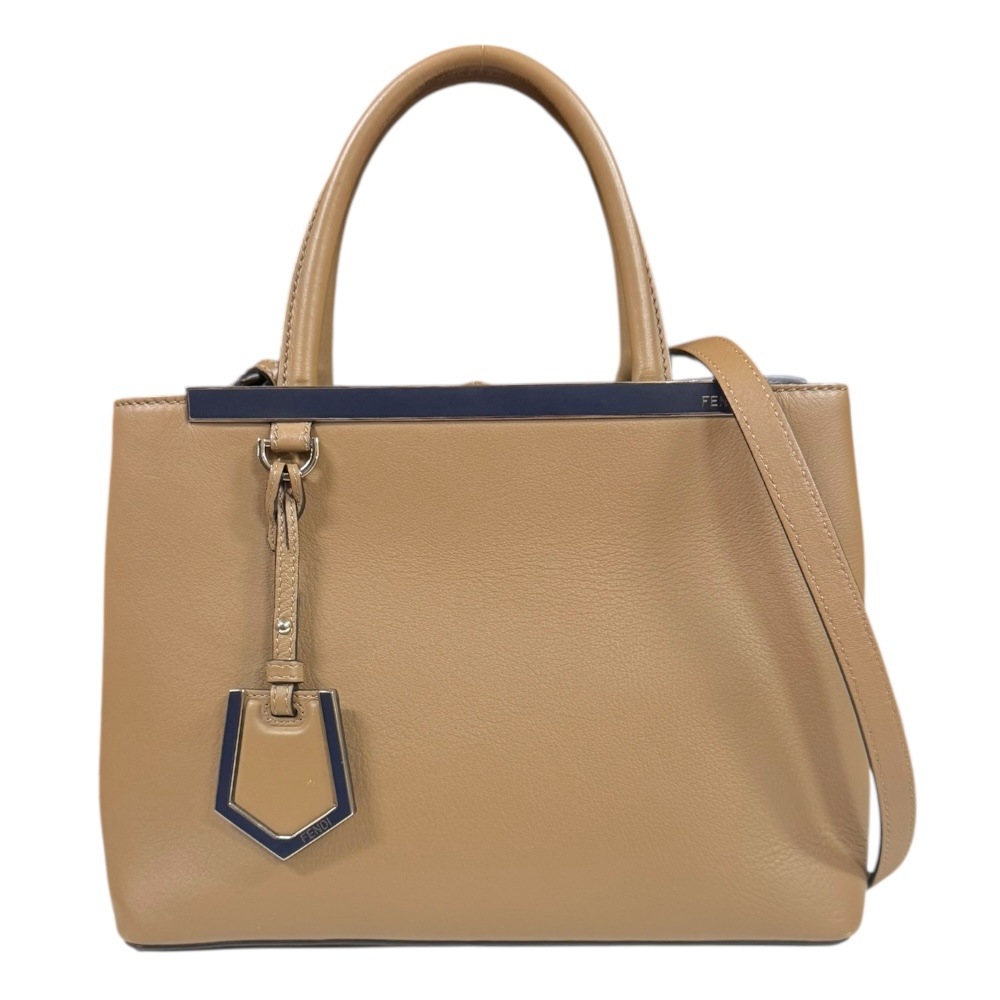 フェンディ プチトゥージュール ショルダーバッグ レザー 8BH253 ブラウン FENDI 中古