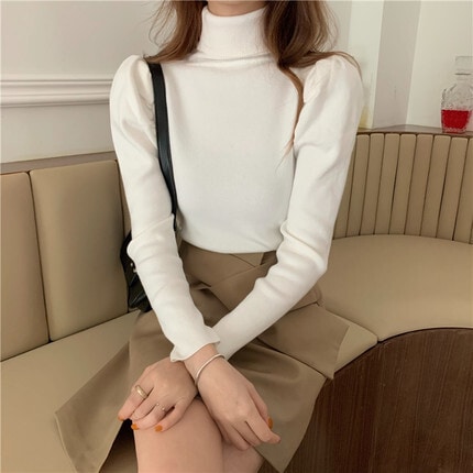 トップス デート カットソー ニットソー セーター 袖あり 長袖 タートルネック スリム タイト 細身 かわいい 大人可愛い きれいめ シンプル カジュアル 大人 上品 おしゃれ お洒落 主役級
