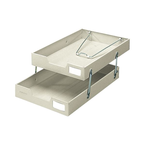 (まとめ) コクヨ スチールトレー A4タテ2段 ライトグレー ST-2M 1個 (×2セット)