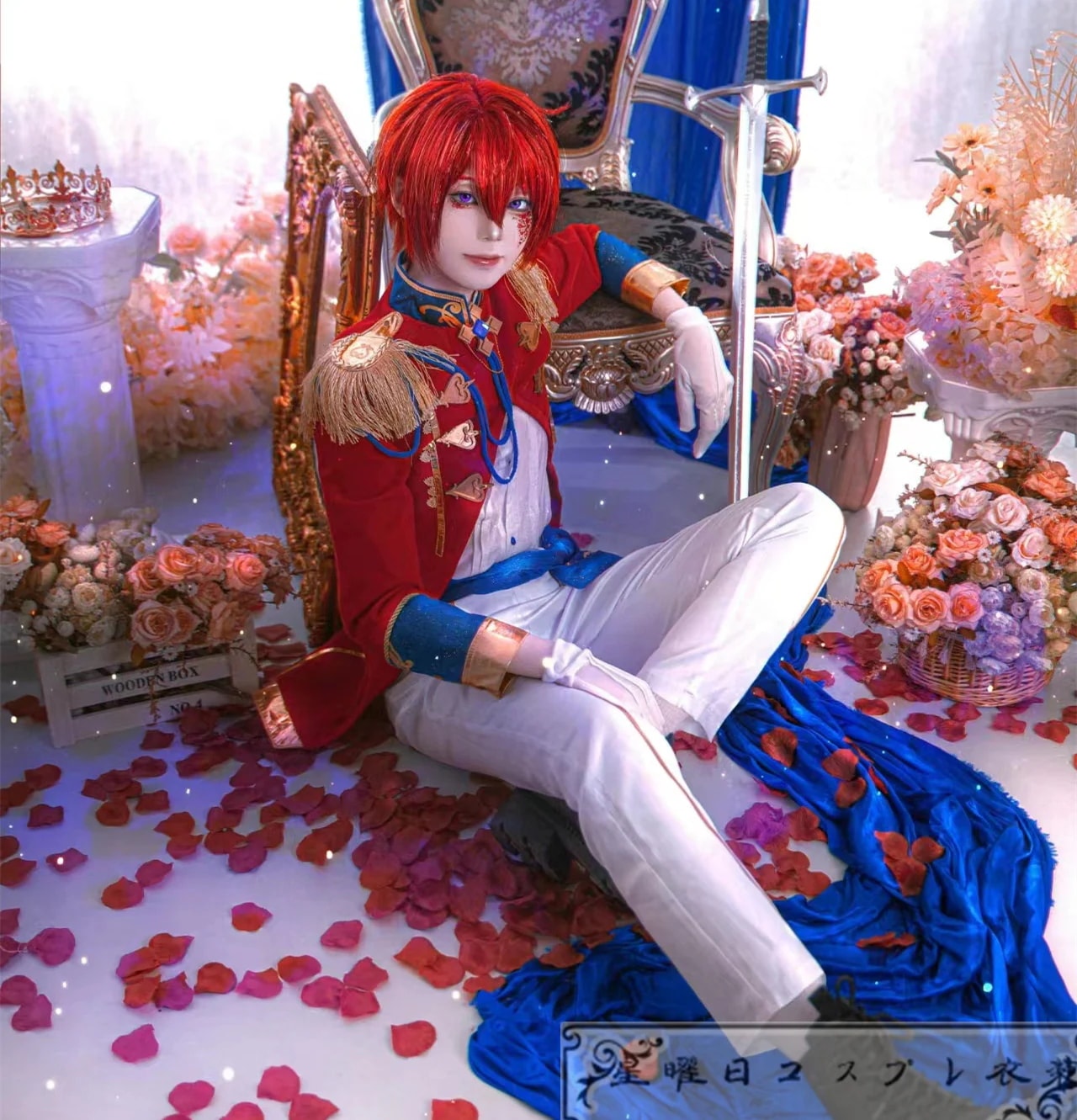 [今日は安い-出荷が早い]あんさんぶるスターズ 朱桜司 フィーチャースカウト 王に至るため コスプレ衣装 コスチューム 変装品質良い 店舗お勧め