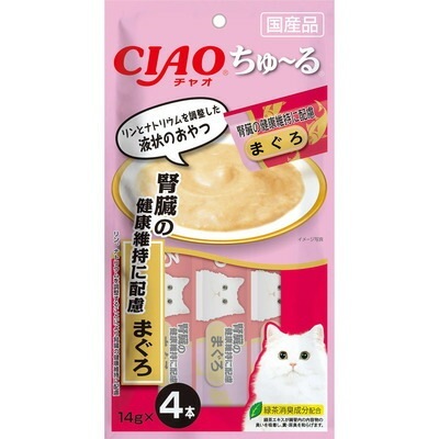 【24個セット】いなばペットフード CIAOちゅ～る腎臓の健康維持に配慮まぐろ14g×4本