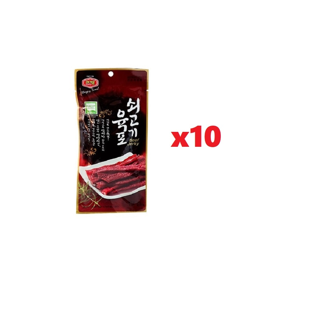 韓国-K MEAL-牛肉ジャーキー 25gx10入り (おやつ/おつまみ)柔らかくて香ばしい野外活動 受験生 会社員のおやつ さっぱり -K FOOD