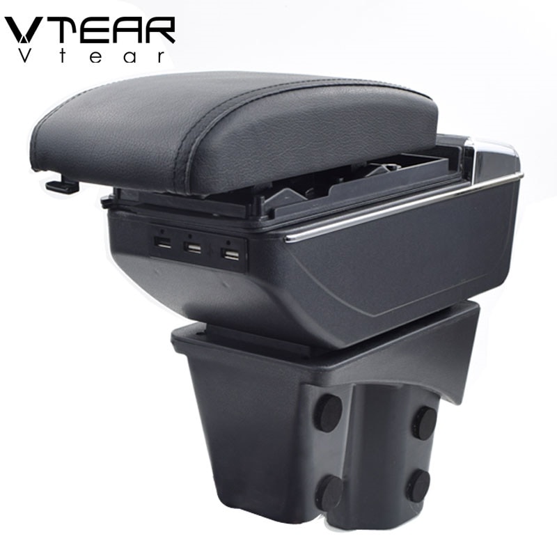 Honda City 2006-2014 アームレストボックスUSB充電用高層二層中央収納内容カップホルダー灰皿アクセサリー部品