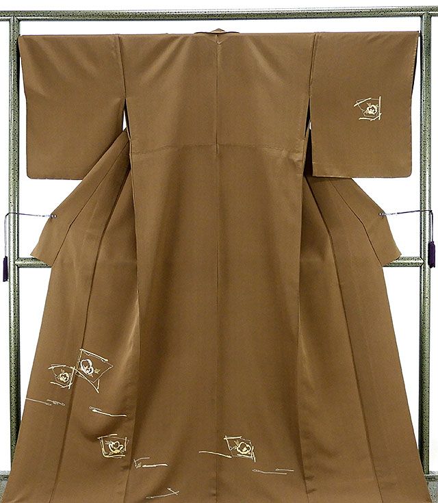 単衣 訪問着 新品仕立済 正絹 単衣 刺繍花格子模様 訪問着 新品 仕立て上がり 着物
