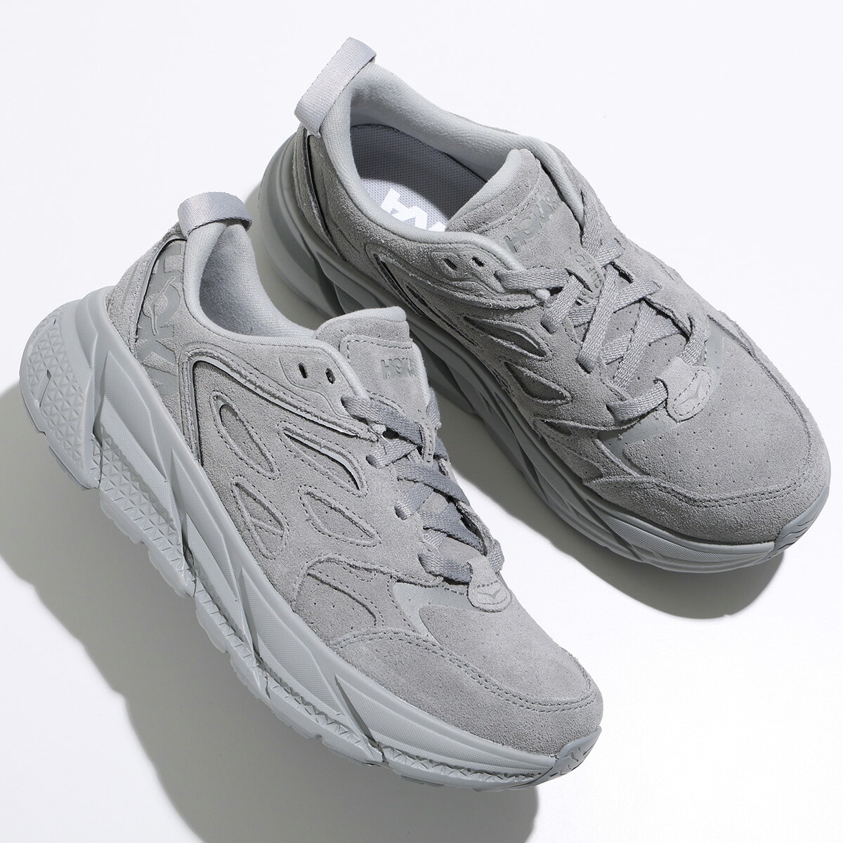 HOKA ONE ONE ホカ オネオネ スニーカー Clifton L Suede クリフトン スエード 1122571/LLTN レディース ローカット シューズ 靴 グレー