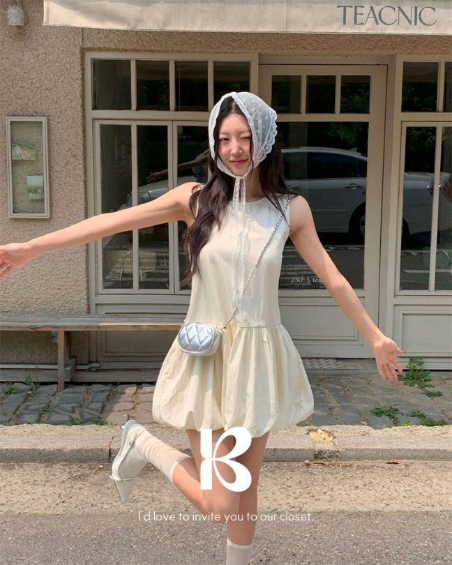 [MADE] バルーンスリーブレスワンピース op1294