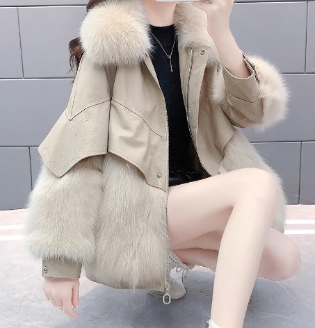 レディース ジャケット コート アウター ショート 長袖 ポロカラー ストレート フェミニン もこもこ ふわふわ 切り替えデザイン 中厚手 きれいめ カジュアル 上品 おしゃれ かっこいい クール
