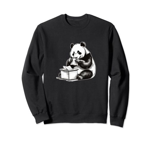 花粉症 パンダ 鼻炎 鼻水 日本 水墨画 おもしろ 和風 動物 トレーナー