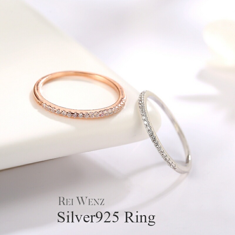 【高品質Silver925】エタニティリング 指輪 CZダイヤモンド シルバー S925 レディース プラチナ仕上げ ジルコニア プレゼント