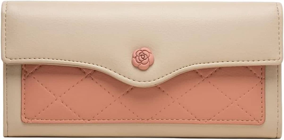 【20%OFFクーポン】長財布 レディース 花柄 ツートンカラー 三つ折り 大きい ファスナー ボタン 財布 大容量 多機能 シートと小銭 カード入れ 取り出しやすい お手頃 スキミング防止 ウォレッ
