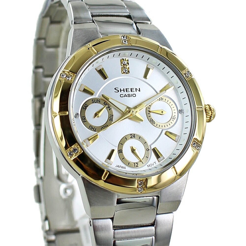 カシオ シーン 腕時計 手表 レディース 大人 女性 おしゃれ ステンレス ブレスレット カレンダー 表示 彼女 妻 母 プレゼント SHEEN 時計 ポイント消化 6,072円