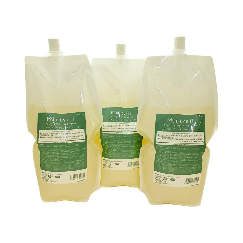 3個セット】 ミントベル フレッシュグリーン シャンプー 1900ml