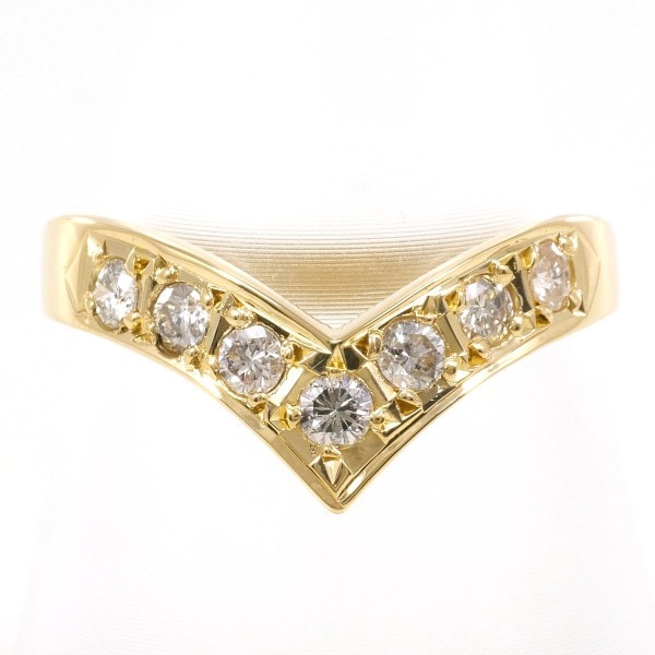 K18 18金 YG イエローゴールド リング 指輪 11号 ダイヤ 0.30 ジュエリー 中古