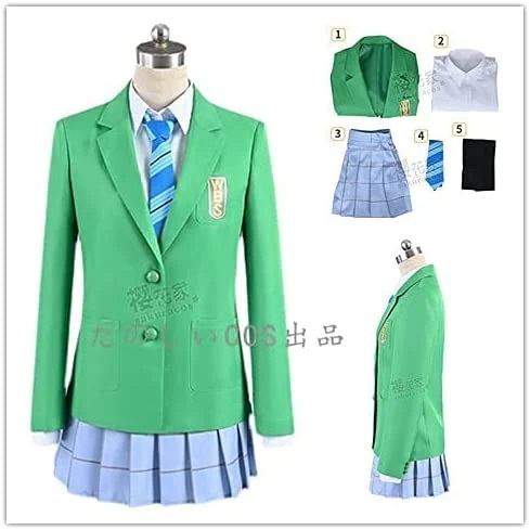さようなら私のクラマーわらばし青南高校すみれすおうだききそしさき緑の制服コスプレ衣装