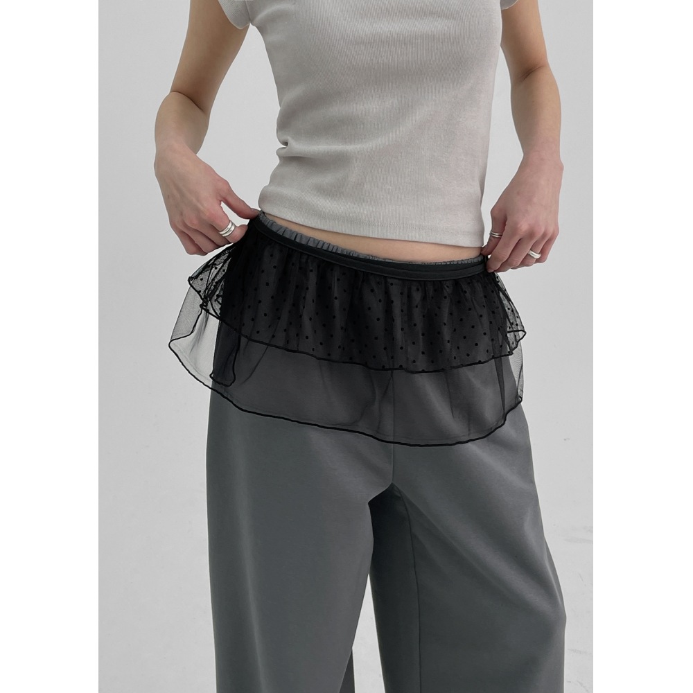 ブラックアップ [春新品] [MADE] ローランドットレイヤードラップスカート