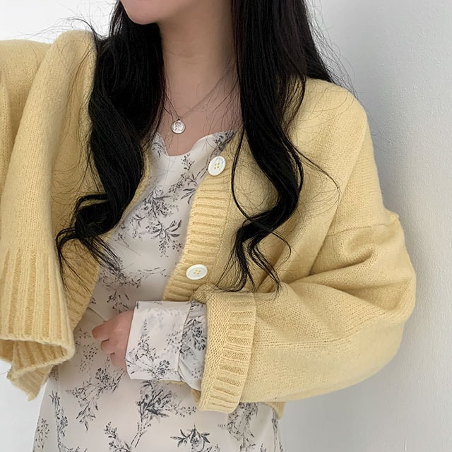 韓国の女性ファッション / ルーズクロップドカーディガン cd1016