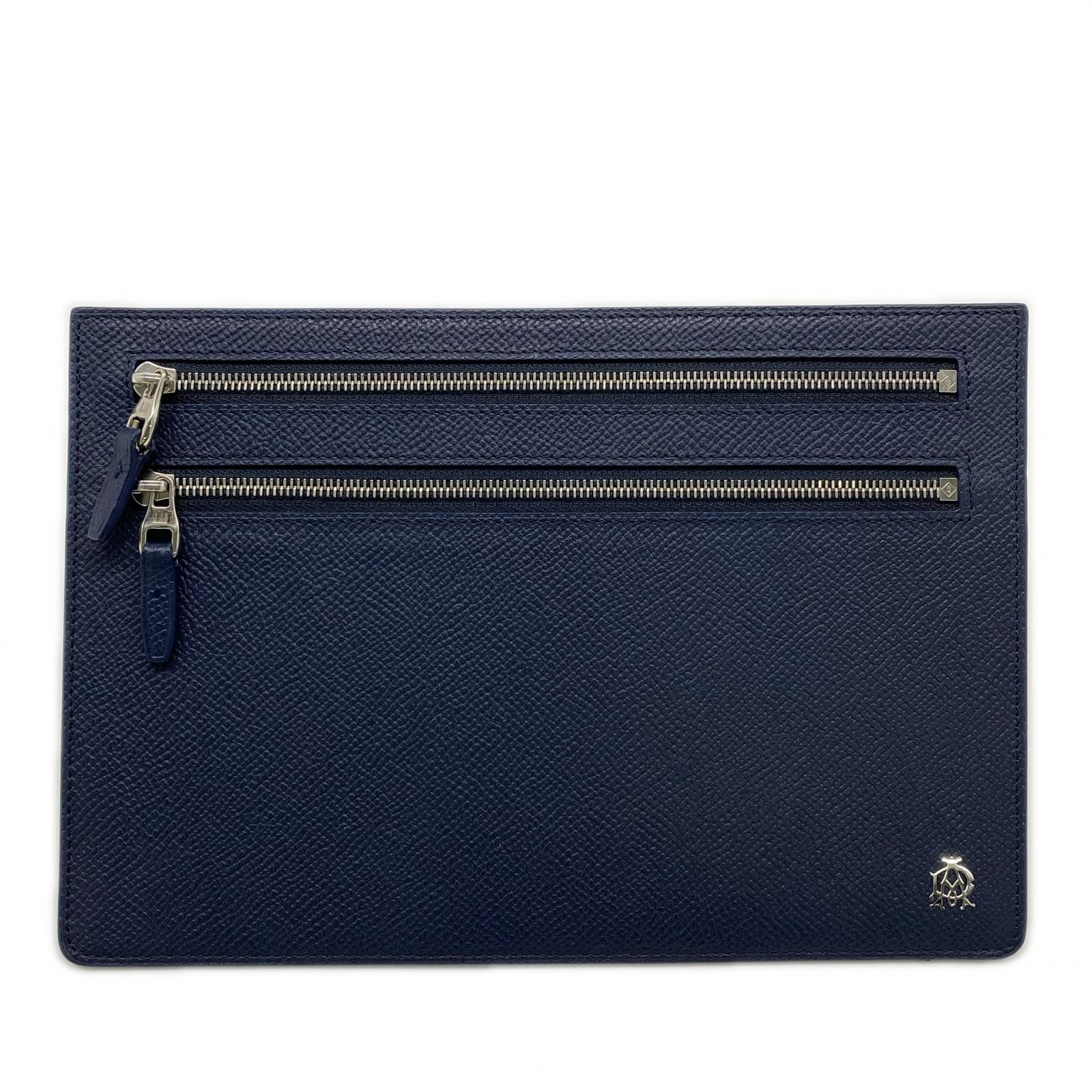 3日以内返品可 極美品 クラッチバッグ レザー ボードン クラッチバッグ L2X274N ネイビー グリーン レザー メンズ