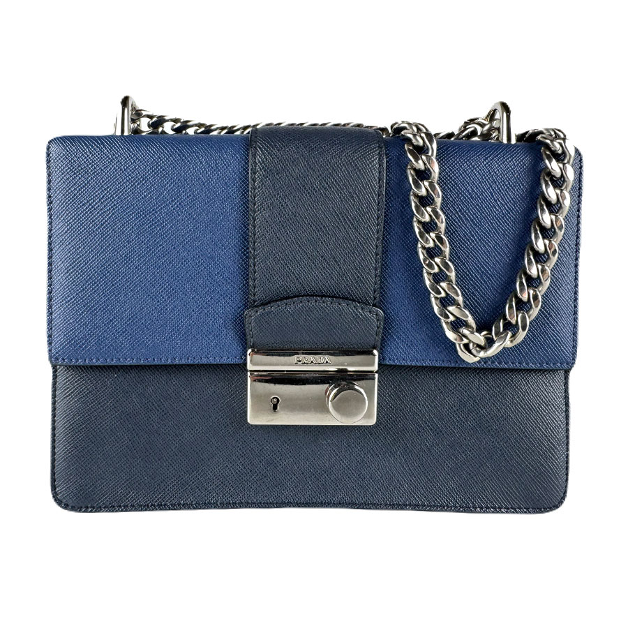 プラダ PRADA ショルダーバッグ レザー ネイビー レディース z8588