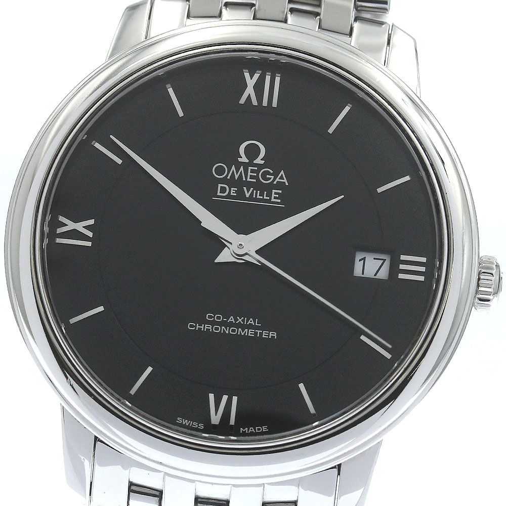 オメガ OMEGA 424.10.37.20.01.001 デビル プレステージ コーアクシャル デイト 自動巻き メンズ 箱・保証書付き_883724【中古】