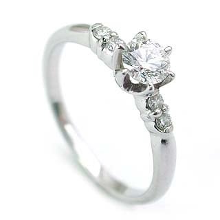 AneCan掲載 (Brand アニーベル) Pt ダイヤモンドデザインリング（婚約指輪エンゲージリング） メレ 楽ギフ_包装02P26Mar16