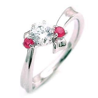 ( 7月誕生石 ) ルビー Pt ダイヤモンドリング（婚約指輪エンゲージリング）楽ギフ_包装02P26Mar16