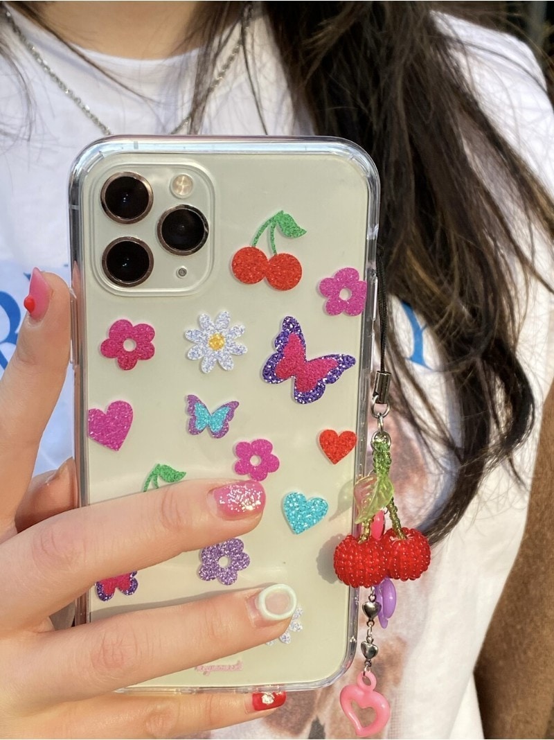 【Hey Moment】glitter cherry case iPhone Case
