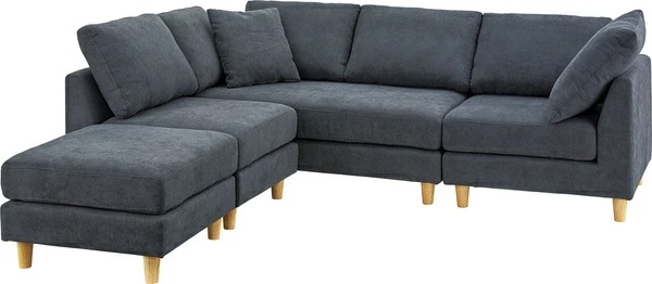 アムール ソファ SS-123 東谷 ソファ ソファー 3人掛け 3人以上 カウチソファ ダブルカウチ 北欧 オットマン付き クッション付き 脚取り外し ロータイプ使用可 おしゃれ ベージュ グレー