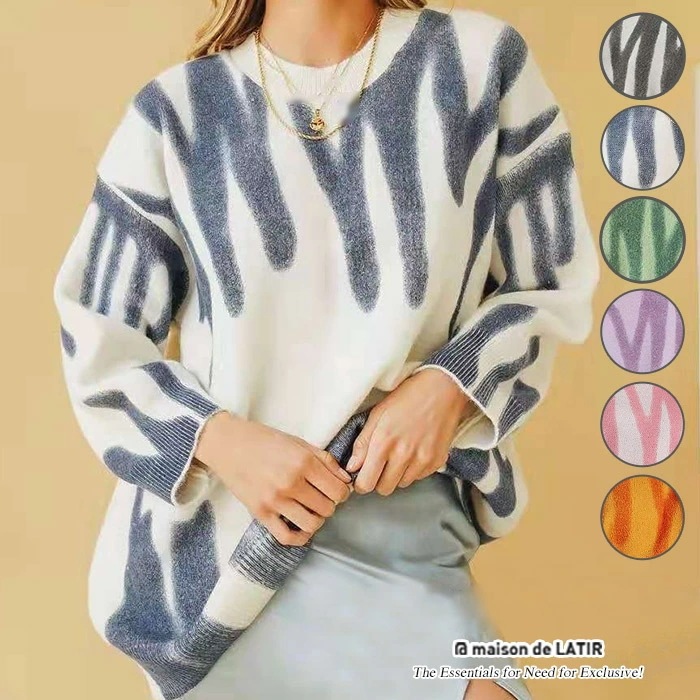 パステルデザインニット クルーネック ニット クールネック デザインニット プルオーバー 大人可愛い 物 通学 カジュアル トップス サイズ 長袖 ゆるニットセーター夏 夏服 韓国ファッション