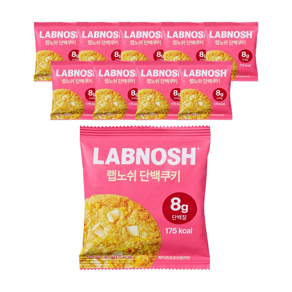 [韓国食品]ラプノッシュタンパククッキーホワイトチョコオレンジ味10p400g1個