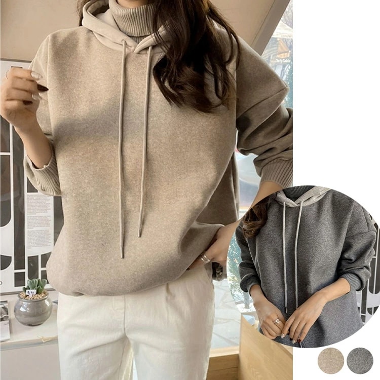 パーカー レディース 韓国 フーディー 長袖 無地 ウール おしゃれ シンプル スウェット トップス カジュアル 秋 冬 ゴルフ ゴルフウェア
