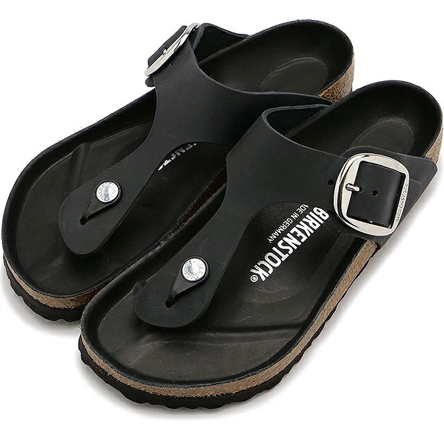 レディース ギゼ ビッグバックル オイルドレザー [1023334] GIZEH BIG BUCKLE ドイツ製 健康サンダル BLACK NATURAL LEATHER OILED ブラック