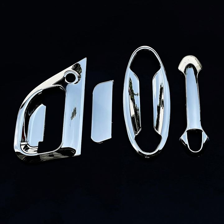 互換品ふそう NEWファイター ベストワンファイター メッキ ナビウインドーガーニッシュ 安全窓 枠(シルバー, ドアハンドルカバー)