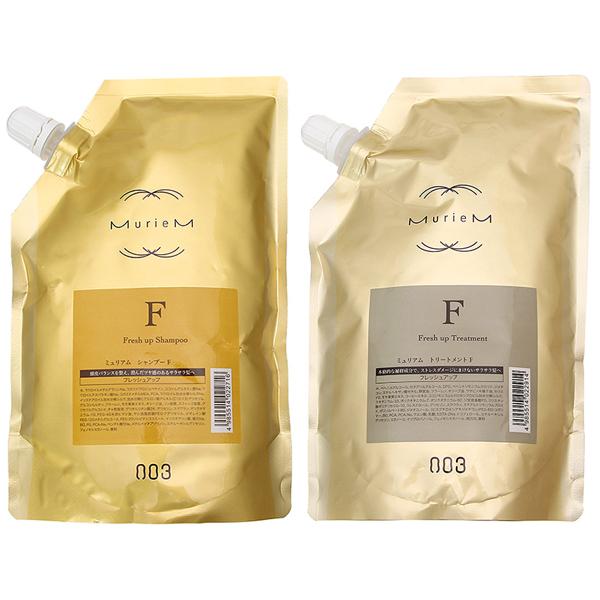 【セット】 ミュリアムゴールド シャンプーF レフィル 500mL + トリートメントF レフィル 500g