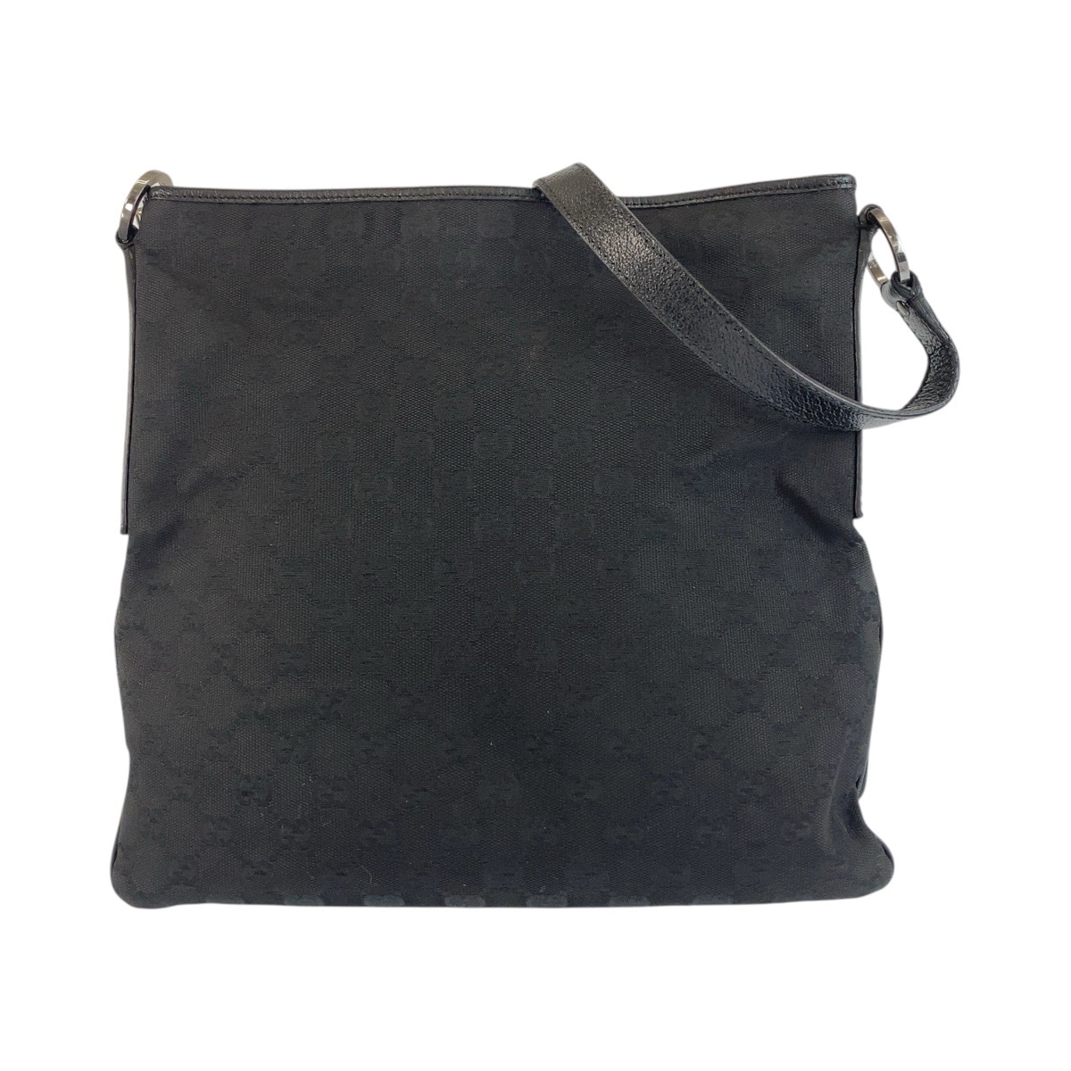 美品 ブラック 黒 シルバー金具 GGキャンバス/レザー 113013 ショルダーバッグ メッセンジャーバッグ 男女兼用 レディース 503773