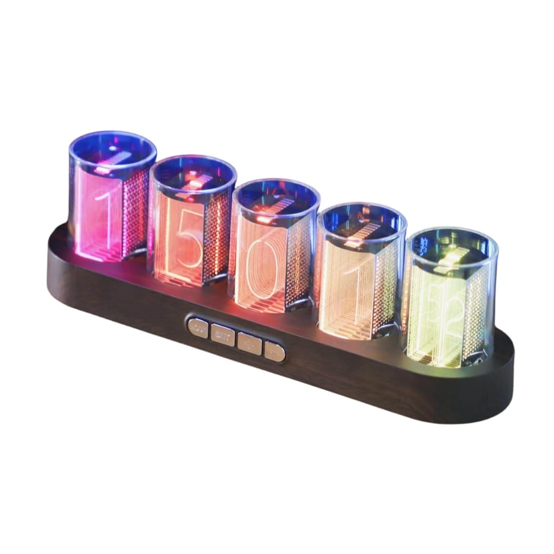 RISEN ニキシー管風置時計 擬発光管時計 レトロモダン 置き時計 目覚まし時計 RGBフルカラー LEDデジタル時計 明るさ調整可能 装飾 1600万色 アラーム カウントダウン クロック