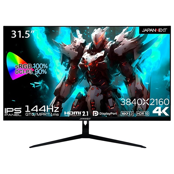 JAPANNEXT ゲーミング液晶ディスプレイ 31.5型/3840×2160/DP×2HDMI×2/ブラック/スピーカー:有