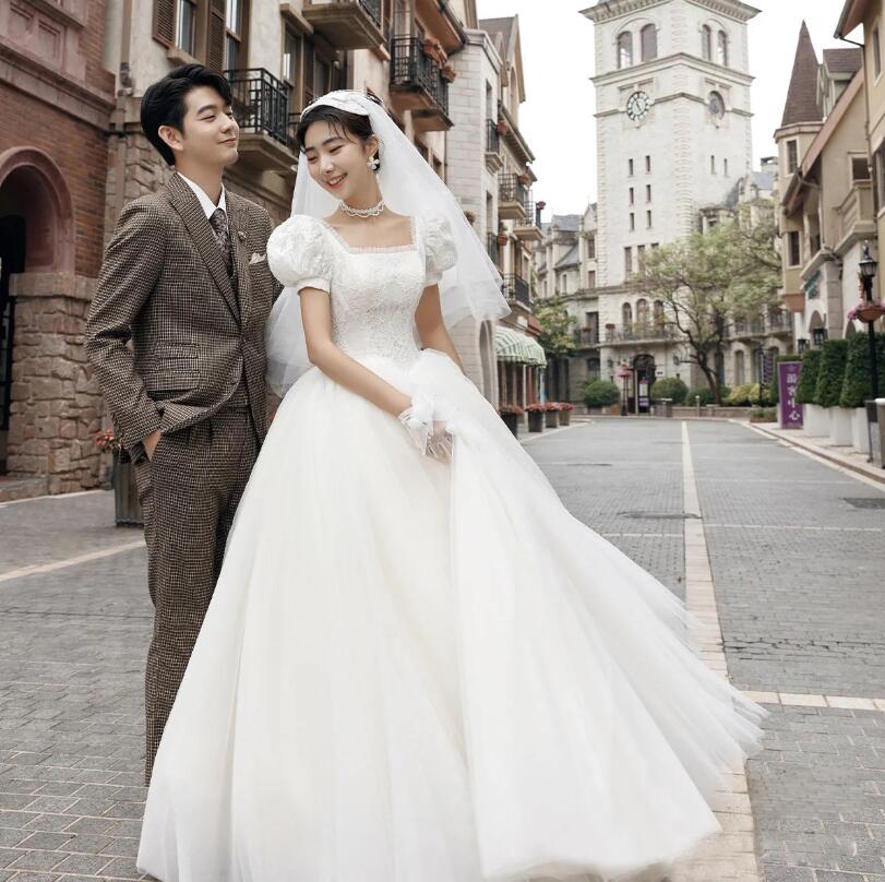 『目玉新商品』パーティードレス 結婚式ドレス ワンピース カラードレス 成人式ドレス ロング丈ワンピース 花嫁ドレス 高級感 お姫様 ウェディングドレス 可愛い 前撮りドレス 後撮り きれいめ 撮影