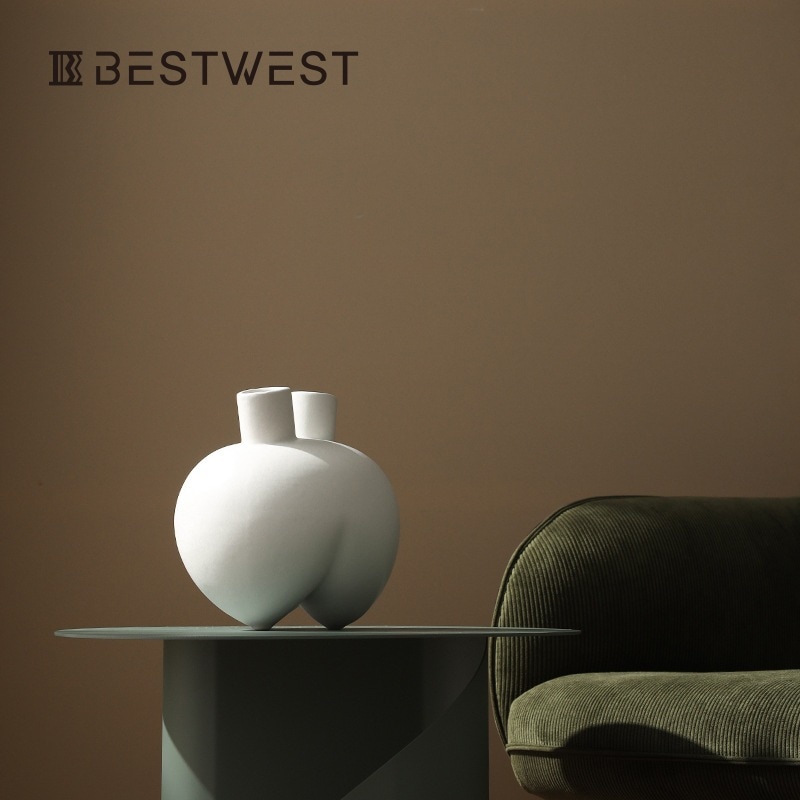 芸術模倣心臓エナメルセラミック花瓶置物家居モデルルーム装飾品置物