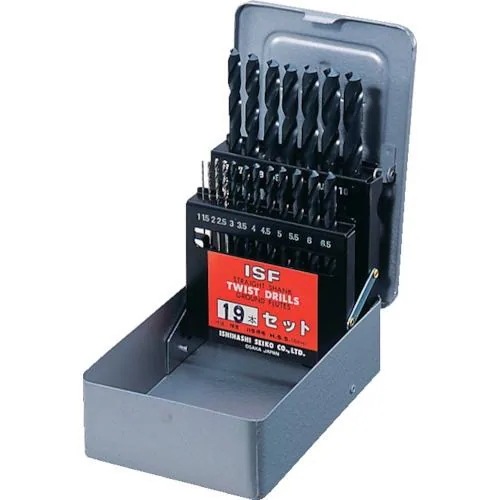 【メーカー直送品】ISF ストレートドリル 19本組セット(スチールケース入り) D19-S