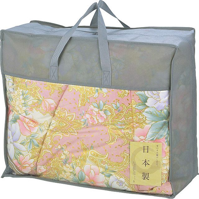 ダウン50%入り 日本製羽毛ふとん ピンク