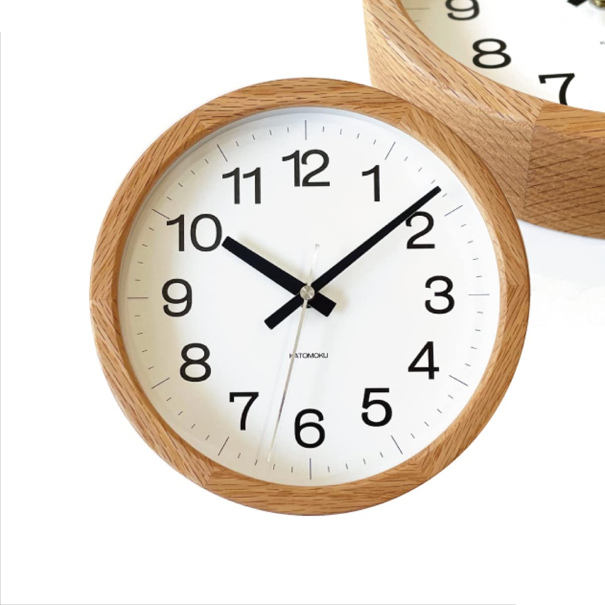 KATOMOKU Muku Clock 16 オーク km-108OARCS 掛け時計 連続秒針 直径22cm (SKP電波時計)