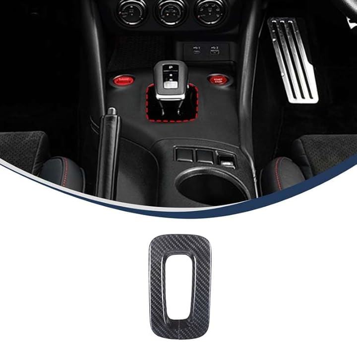 日産 フェアレディZ RZ34 2022~2025に適用 シフトノブカバー シフトゲートパネル シフトゲートカバー シフトノブトリム カーボンファイバー製 取付簡単 装飾用 (ブラック)