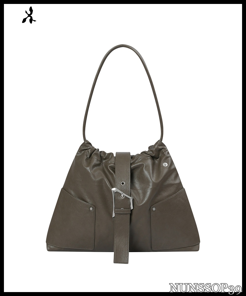ANDAASH Trapezium draped 004 bag OLIVE