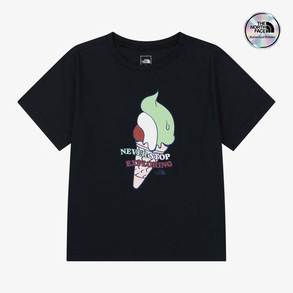 [キッズ公式] NT7US19S キッズアイスクリーム半袖Tシャツ BLACK